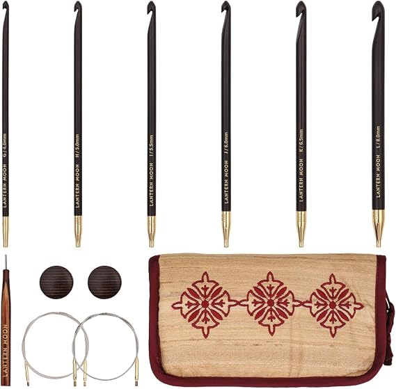Lantern Moon Bequest Tunisian Crochet Hook Set | 6 US Sizes (G to L)