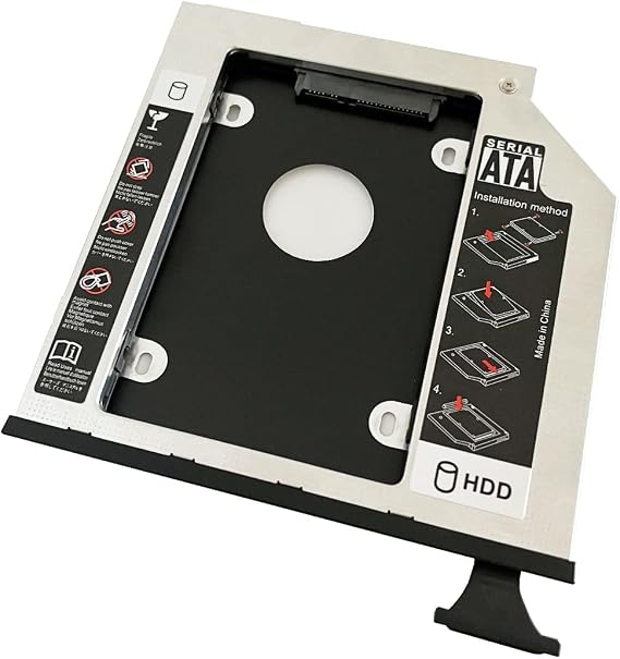 DY-tech 2.5" 9.5mm SATA 2nd HDD SSD Hard Drive Caddy Frame Tray for DELL Latitude E6400 E6500 E6410 E6510; DELL Precision M2400 M4400 M4500