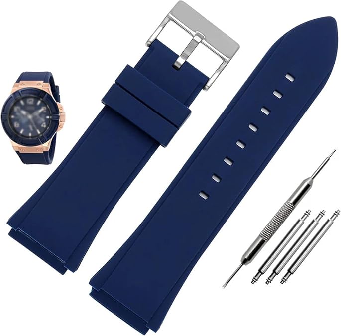 Rubber Watchband 22mm Blue Color Silicone Rubber Bracelet For Guess W0247G3 W0040G3 W0040G7 Watches Band Brand Sport Watch Strap