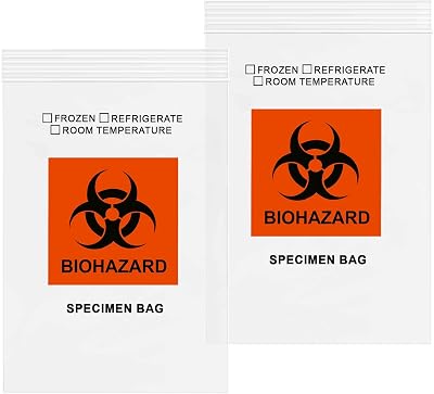 GPI - 6 X 9 100 Pack, Biohazard Specimen Zip Bags, with Pouch, 2 Mil Thick, for Laboratory or Health Care Facility Samples.
