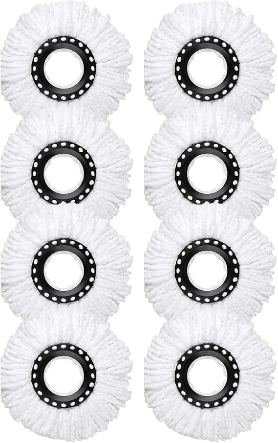 360 Spin Mop Head Replacement, Round Mop Replacement Head, 8 Pack