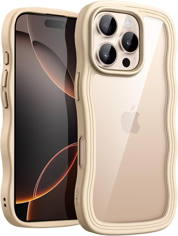 JETech Wavy Case for iPhone 16 Pro, Desert Titanium