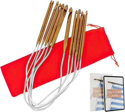 KnitPal 16-inch 40 cm Circular Crochet Hooks Double Ended Tunisian Crochet Hooks Set with Cable for Afghan Crocheting in The Round - 7 US Sizes: D3mm,E3.5mm,F3.75mm,G4mm,74.5mm,H5mm,I5.5mm