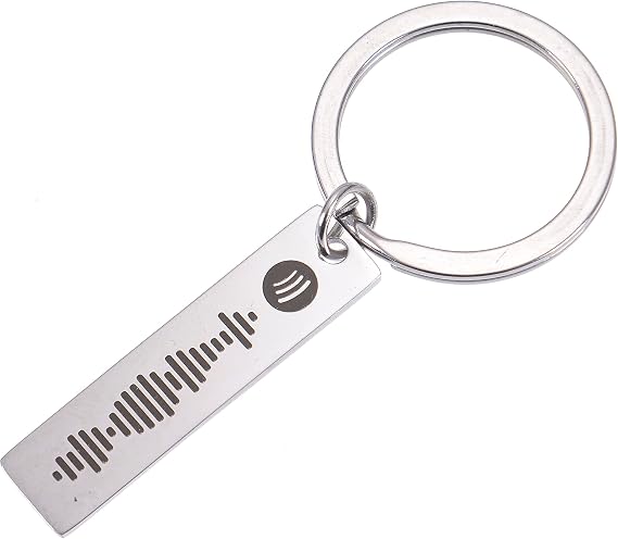 Pendantify Spotify Personalized Code Keychain | Spotify Music Keychain | Customized Spotify Barcode Keychain | Spotify QR code KeyRing