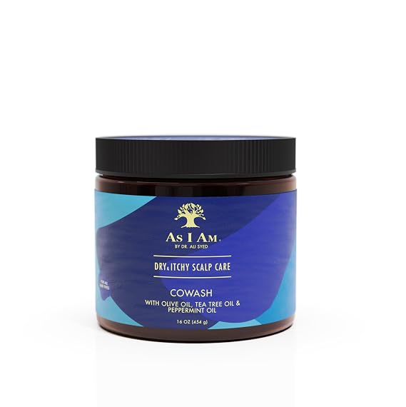 As I Am Dry & Itchy Scalp Care Cowash - 16 ounce - Cleanses, moisturizes and soothes dry and itchy scalp - With Olive Oil, Tea Tree Oil & Peppermint Oil