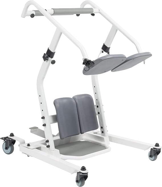 ELENKER Stand Assist Lift - Sit to Stand Lift Patient Transport Unit for Elderly - Patient Lift for Home Care Use- Adjustable seat Height and Base width-400 Pound Weight Capacity