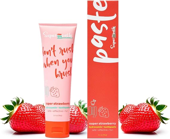SuperMouth 10% Nano Hydroxyapatite Toothpaste, Fluoride Free, Strawberry