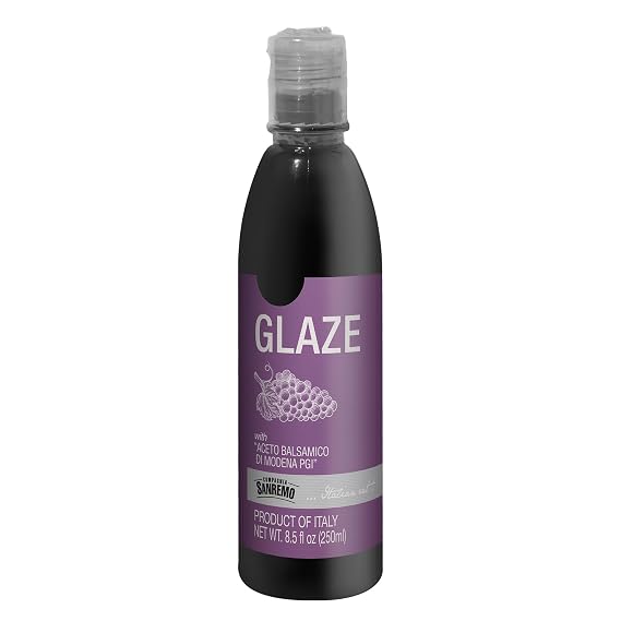 Compagnia Sanremo Italian Balsamic Glaze Rich, Velvety & Sweet Balsamic Reduction, Perfect for Drizzling on Salads, Meats, Cheeses & Desserts, 8.5 oz (Pack of 1)