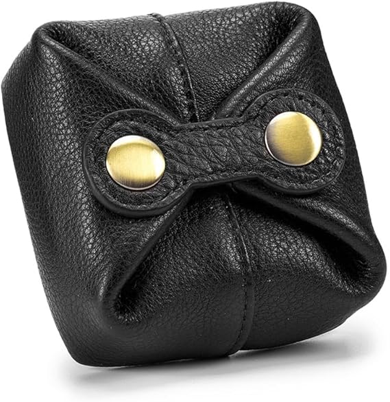 DONGKER Coin Pouch,Leather Coin Pocket Wallet Wear Resistant Cash Change Wallet with Mini Snap for Men Women