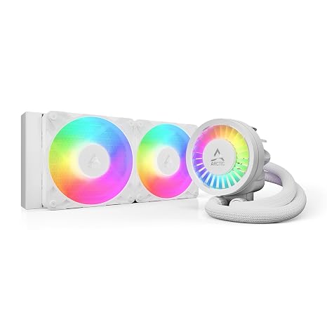 ARCTIC Liquid Freezer III Pro 240 A-RGB (White) - AIO CPU Cooler, 2 x 120 mm Water Cooling, 38 mm Radiator, PWM Pump, VRM Fan, AMD AM5/AM4, Intel LGA1851/1700 Contact Frame - White