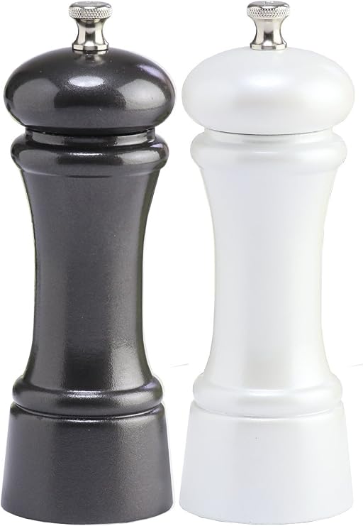 Chef Specialties Elegance Pepper Salt Mill Set, Gunmetal & Pearl Metallic