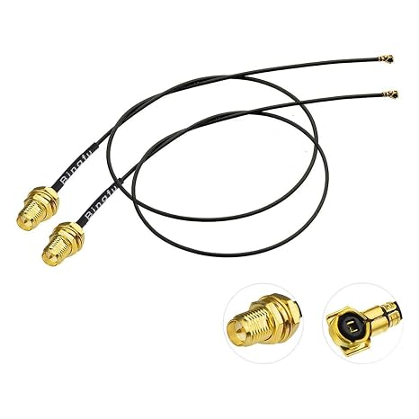 BINGFU Bulkhead Mount WiFi Antenna Cable 20cm 8 inch 2-Pack for Intel AX200NGW 8265AC 8265NGW 7265AC 9560AC M.2 NGFF Interface Wireless Network Card WiFi Adapter
