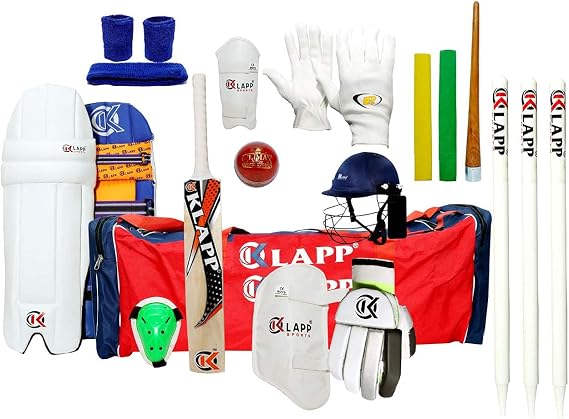 Klapp Full Cricket Kit Combo with Professional Brand Stumps (English Willow)