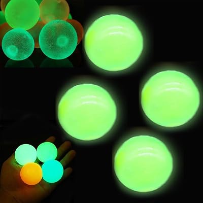 Sticky Balls,Glowing Sticky Ball,Sticky Ball for Ceiling,Glow in The Dark Squishies Set Blue