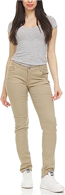 Galaxy by Harvic Womens Stretch Skinny 5-Pocket Basic Chino Pants