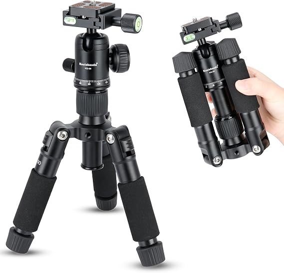 Koolehaoda Mini Tabletop Tripod with 360 Ball Head, 20" Portable - Black