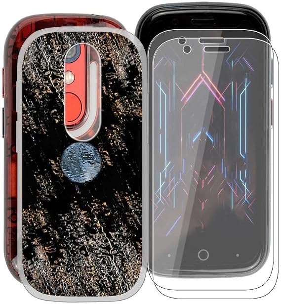 for Unihertz Jelly Star Case with 2 x Tempered Glass Screen Protector, Transparent Shockproof Solf Silicone Protection Case for Unihertz Jelly Star (3.00"), for Women Men - XV15