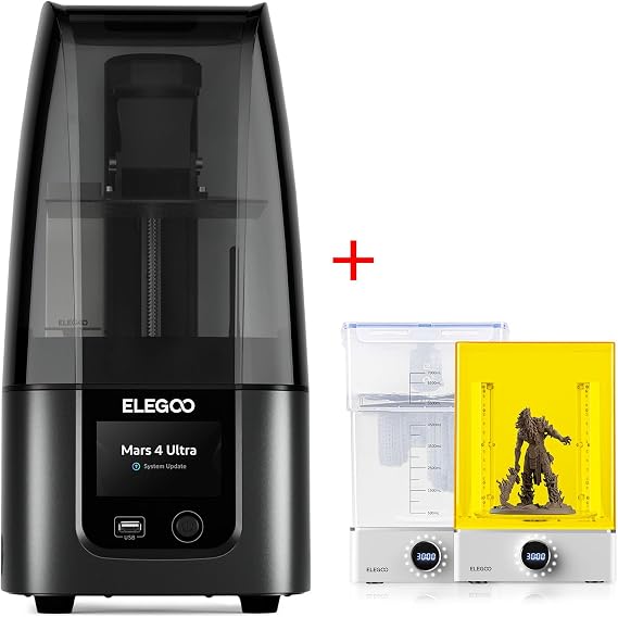 ELEGOO Mars 4 Ultra Resin 3D Printer and ELEGOO Mercury X Bundle Wash and Cure Station