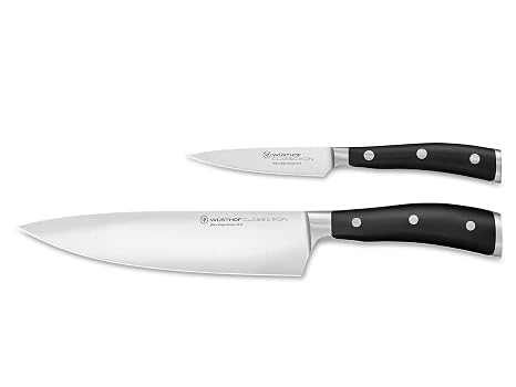 WUSTHOF Classic IKON 2-Piece Chef's Knife Set, Black
