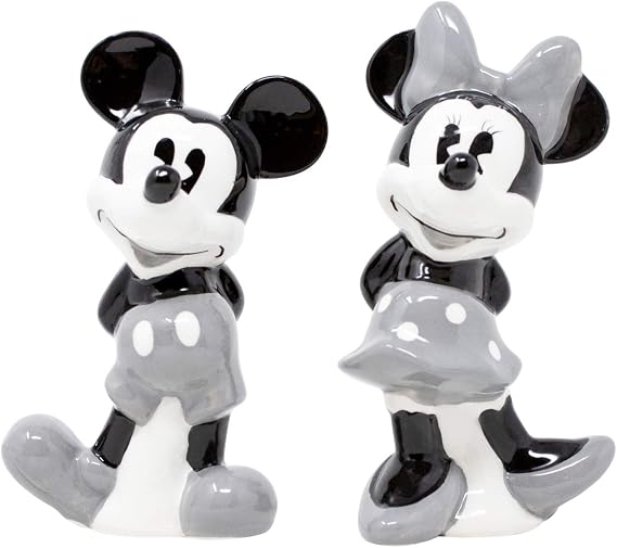 Disney Mickey and Minnie Mouse Grey Salt and Pepper Shakers