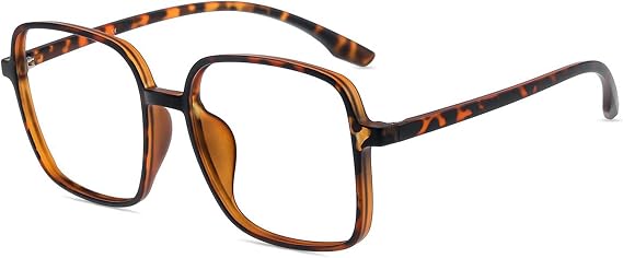 Firmoo Oversized Blue Light Blocking Glasses for Woman/Men, Square Frame Computer Gaming Phone Glasses WX3437