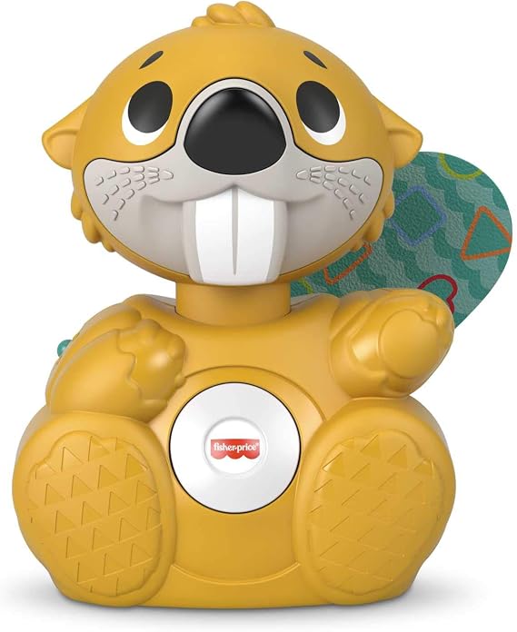 Fisher-Price Linkimals Boppin’ Beaver - UK English Edition, Light-up Musical Activity Toy for Baby, GXD79