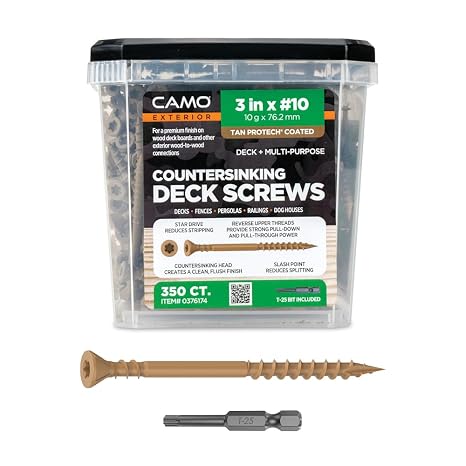 CAMO 3" X #10 - Tan Countersinking Deck Screw, Star Drive 350 Count