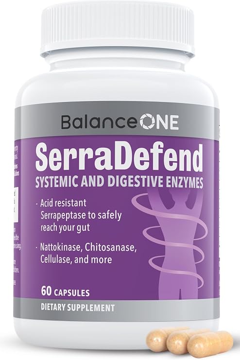 Balance ONE Biofilm Disruptor, Serrapeptase and Nattokinase, 60 Capsules | Biofilm Buster, Biofilm Defense, Serrapeptase Supplement, Biofilm Dissolving Enzymes, Proteolytic Enzymes, 2-Month Supply