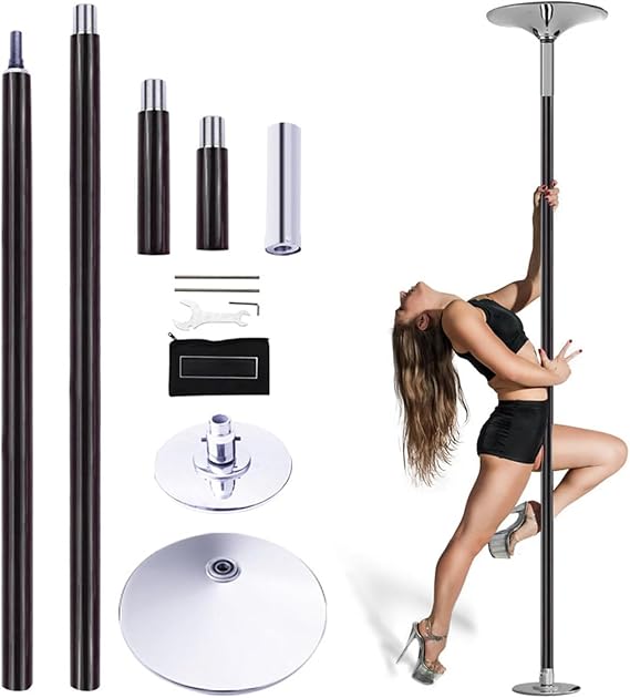 Dance Pole for Home 40mm Fits 83-110 in Gym Pole | Lockable Static & 360 Spin Modes Portable