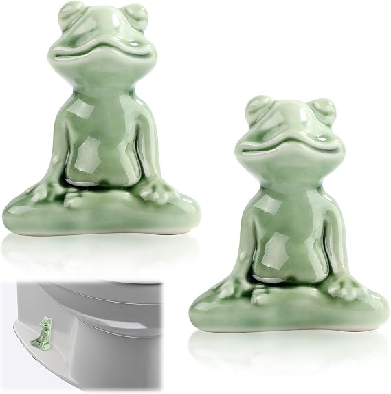2pcs Ceramic Toilet Bolt Covers, Frog Toilet Bolt Covers Decorative | Toilet Screw Caps Toilet Bolt Covers Decorative for Bathroom Decor, Easy to Install