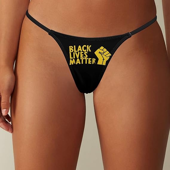 Black Lives Matter Fist Women's G-String Thong Printed T-Back Underwear Sexy Panty