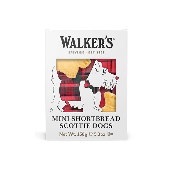 Walker's Shortbread Mini Scottie Dog Shaped Cookies, Pure Butter Shortbread Cookies, 5.3 Oz Box