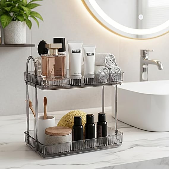 Banyo Düzenleyici Organizer Banyo Rafı (Duman Gri)
