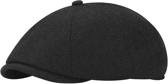 Men's Wool Blend Newsboy Cap Adjustable Gatsby Ivy Newsies Cabbie Hat Classic 8 Panel Tweed Flat Winter Hat