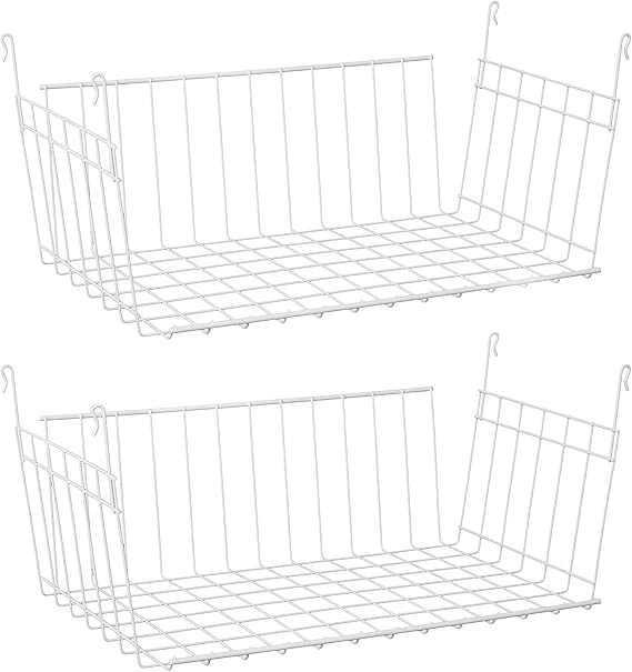 ClosetMaid Hanging Mesh Storage Basket, White, 18 in, 2-Pack