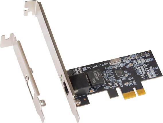 Sonnet SOLO2.5G PCIe Card (Windows & Linux) | 2.5GbE PCIe 2.1 card with NBASE-T and dual brackets for NAS, gaming and file transfers