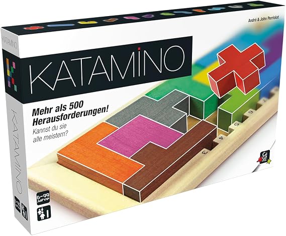 Gigamic, Katamino, Family Game, Wooden Game, 1-2 Players, from 8+ Years, 10 Minutes, German