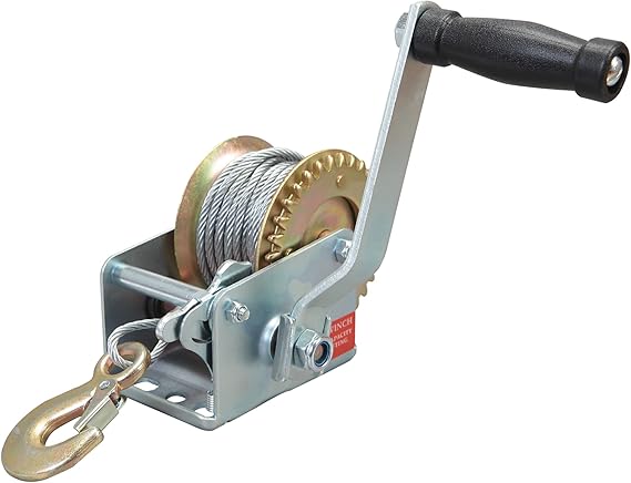 Big RED ATRT1061CR Torin 600lbs Capacity Manual Hand Crank Winch with 26.3FT Steel Cable