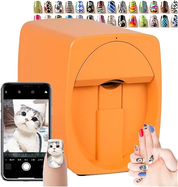 3D Smart Automatic Nail Printer Machine,,Nail Art Printer, Support WiFi/DIY/USB, Multifunction Portable Mobile Nail Painting Machine for Kid/Nail Studio/Manicurist/Nail Lovers