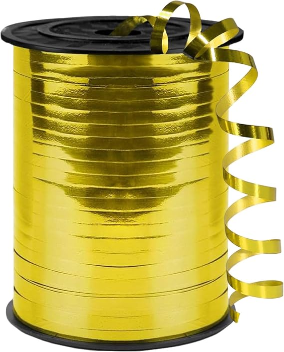 500 Yard Bright Gold Curling Ribbon,1/5" Ribbon Curling for Gift Wrapping, Balloon String, Baby Shower, Festival Decoration and Crafts (Bright Gold)