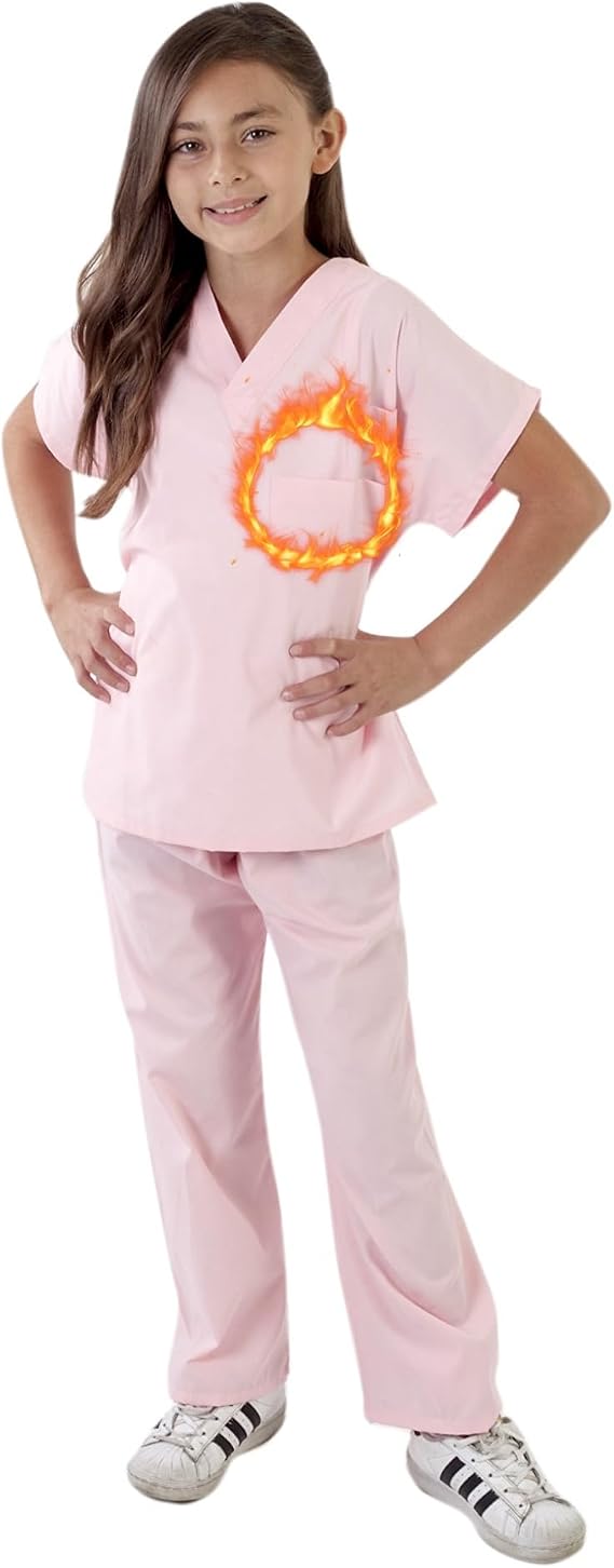 M&M SCRUBS Super Soft Children Scrub Set Kids Dress up (4, Pink)