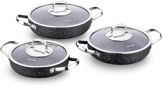 Korkmaz A1845 Galaxy Omelet Granite Field Set 6 Pieces