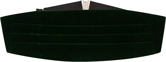 King & Priory Dark Green Velvet Cummerbund