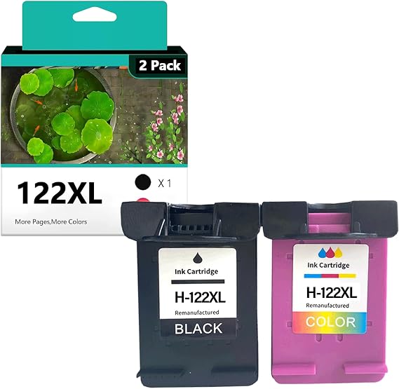 122XL Ink Cartridges Replacement for HP 122 122XL Ink Cartridge Compatible for HP Deskjet 1000 1010 1050 2000 2050 3000 3050 3050A 1510 Printers Combo Pack