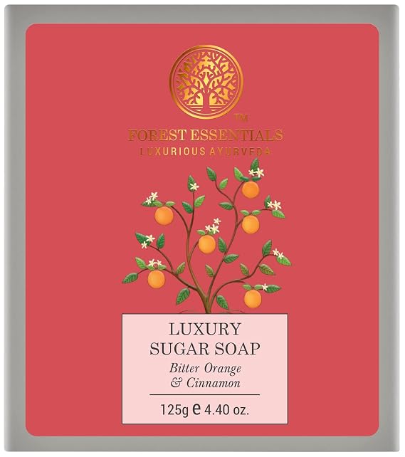 Forest Essentials Luxury Sugar Soap Bitter Orange & Cinnamon - 125g