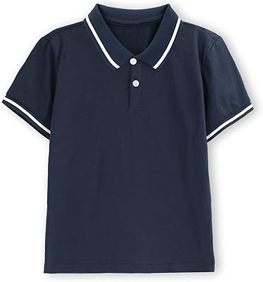 ACESTAR Boys Short Sleeve Polo Shirt Kids Plain School Uniform Polo Shirt for Boys and Girls 4-12 Years