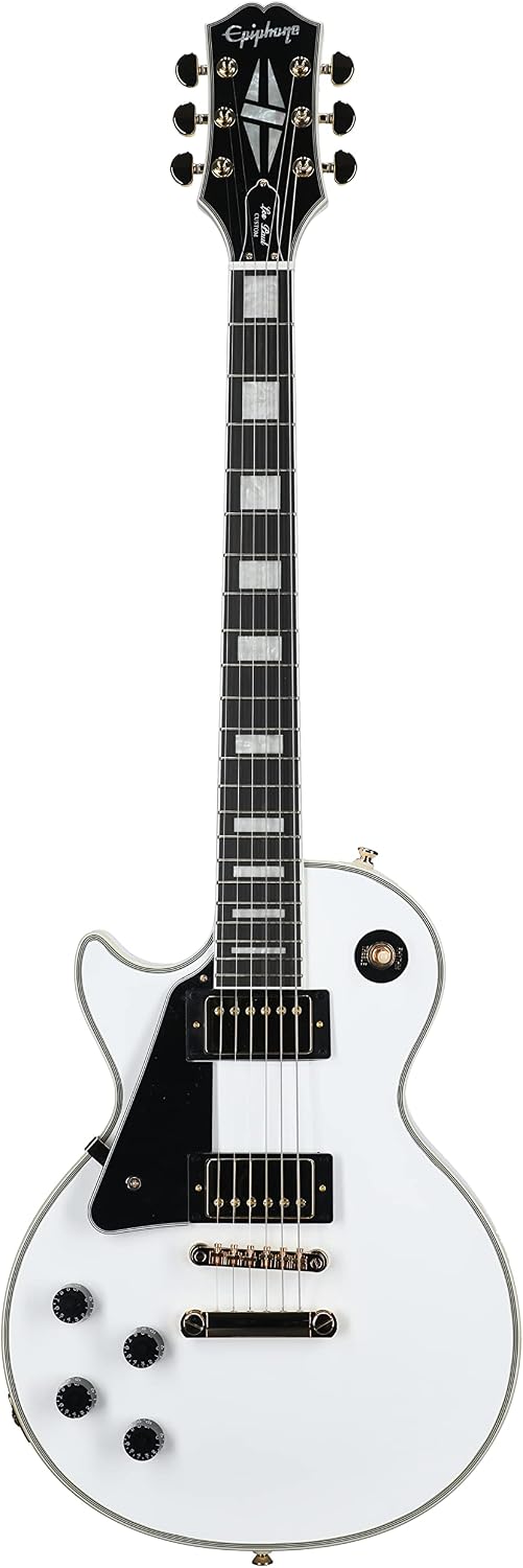 Epiphone Les Paul Custom, Lefty Alpine White with Gold Hardware