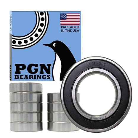 PGN 6211-2RS (10 Pack) Ball Bearing 55x100x21mm Chrome Steel Sealed