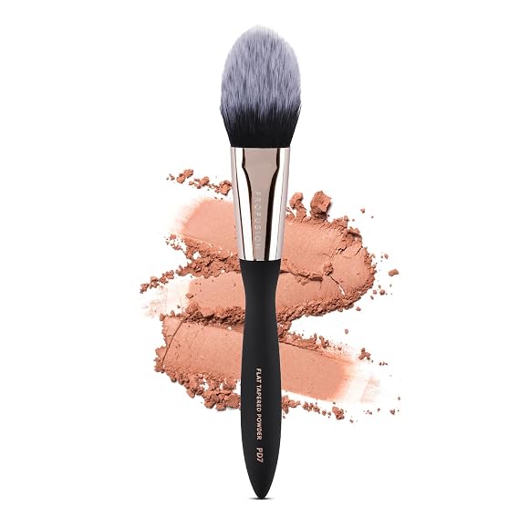 Profusion Cosmetics Flat Tapered Powder Brush Soft Synthetic Bristles for Blush, Contour & Highlighter, Lightweight Matte Handle, Precision Application Makeup Tool