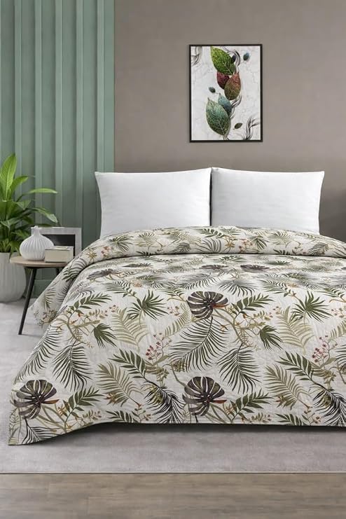 Mulberry Çift Kişilik Pike Yatak Örtüsü%100 Pamuk 220x230 Yeşil Tüy